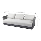 Capri Outdoor Aluminum 3-Seat Sofa with Sunbrella® Cushions (OS-2503T)