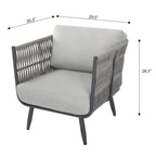 Milano Outdoor Aluminum Lounge Chair with Sunbrella® Cushions (OS-2504S)