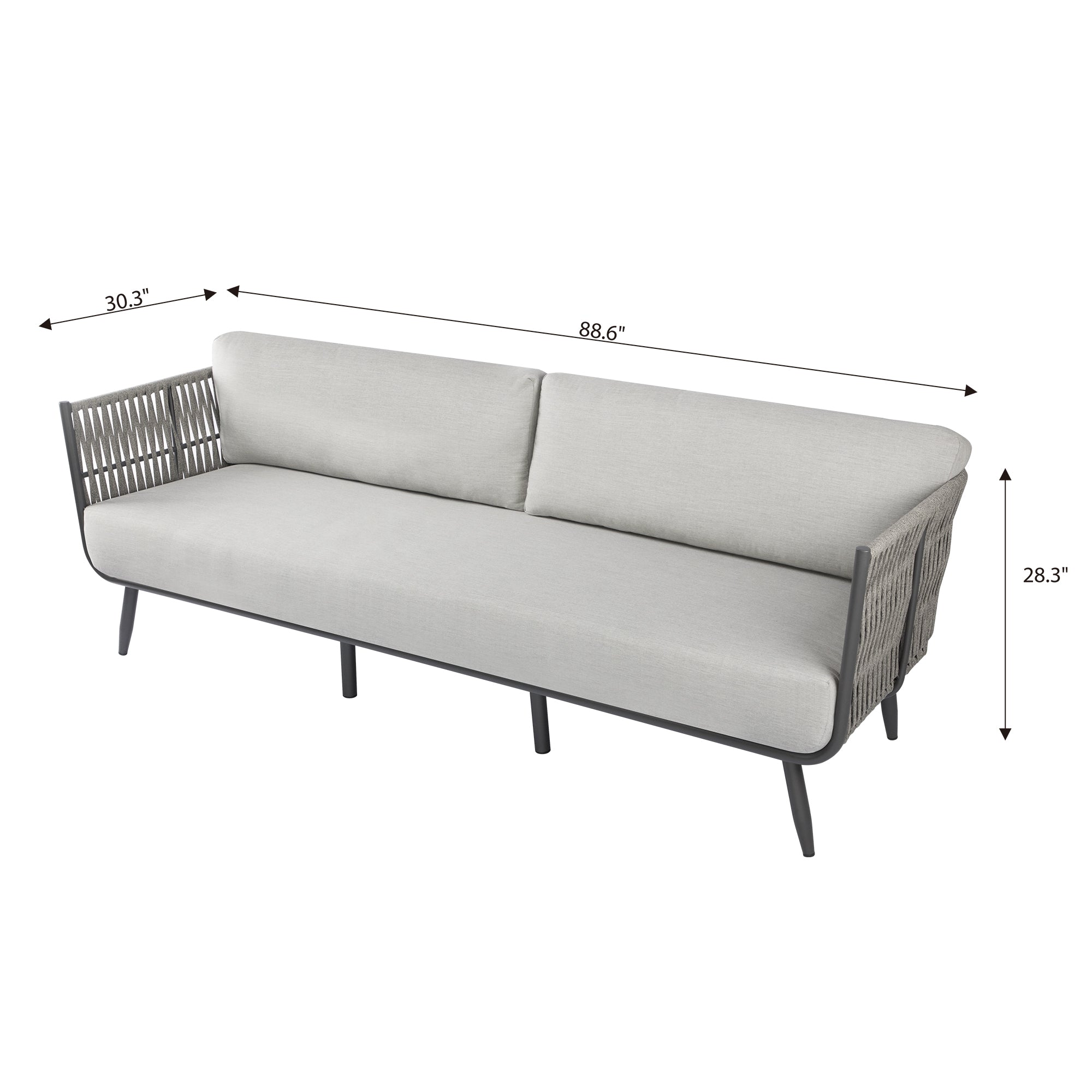 Milano Outdoor Aluminum 3-Seat Sofa with Sunbrella® Cushions (OS-2504T)