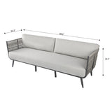 Milano Outdoor Aluminum 3-Seat Sofa with Sunbrella® Cushions (OS-2504T)