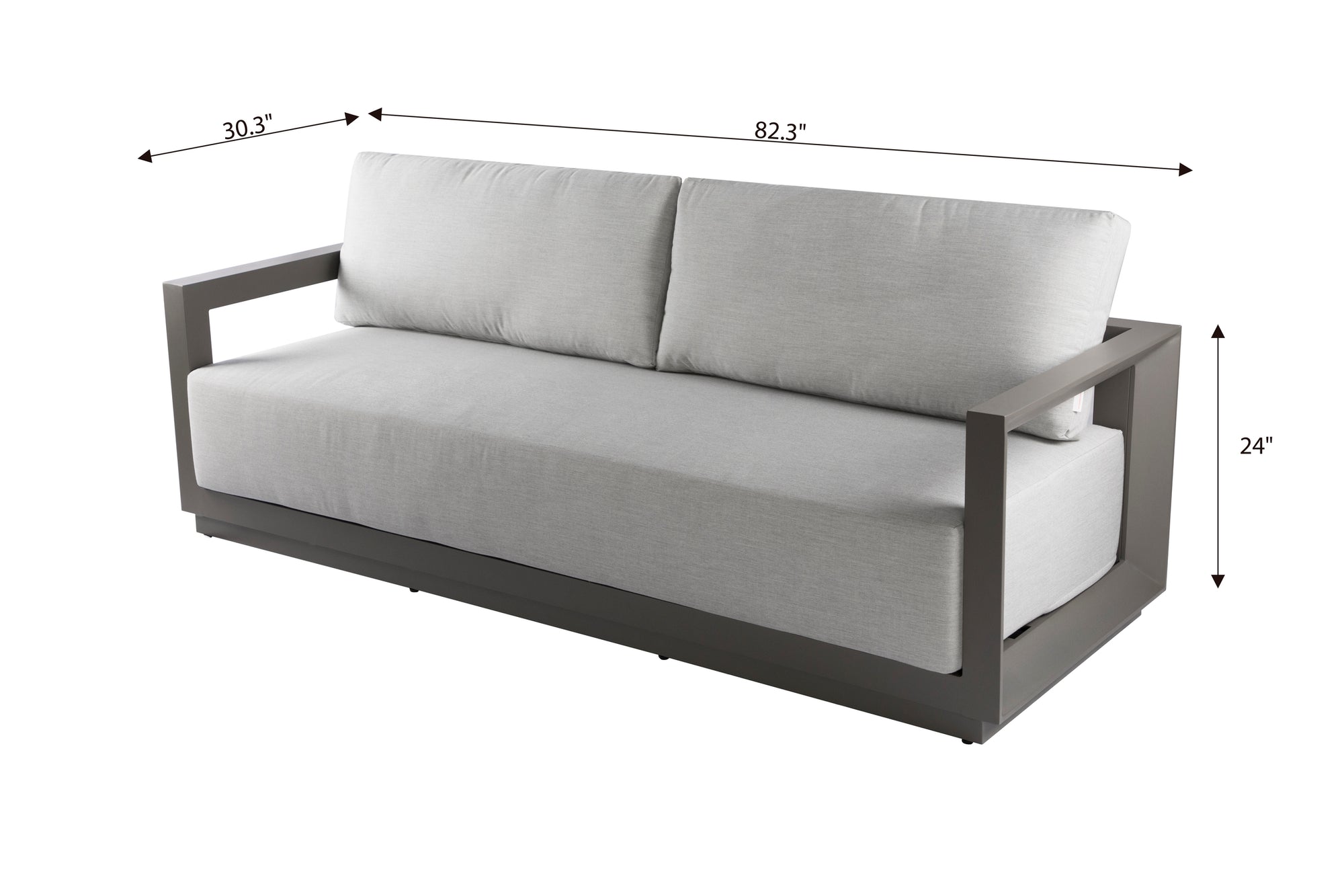 Newport Outdoor Aluminum 3-Seat Sofa with Sunbrella® Cushions (OS-2505T)