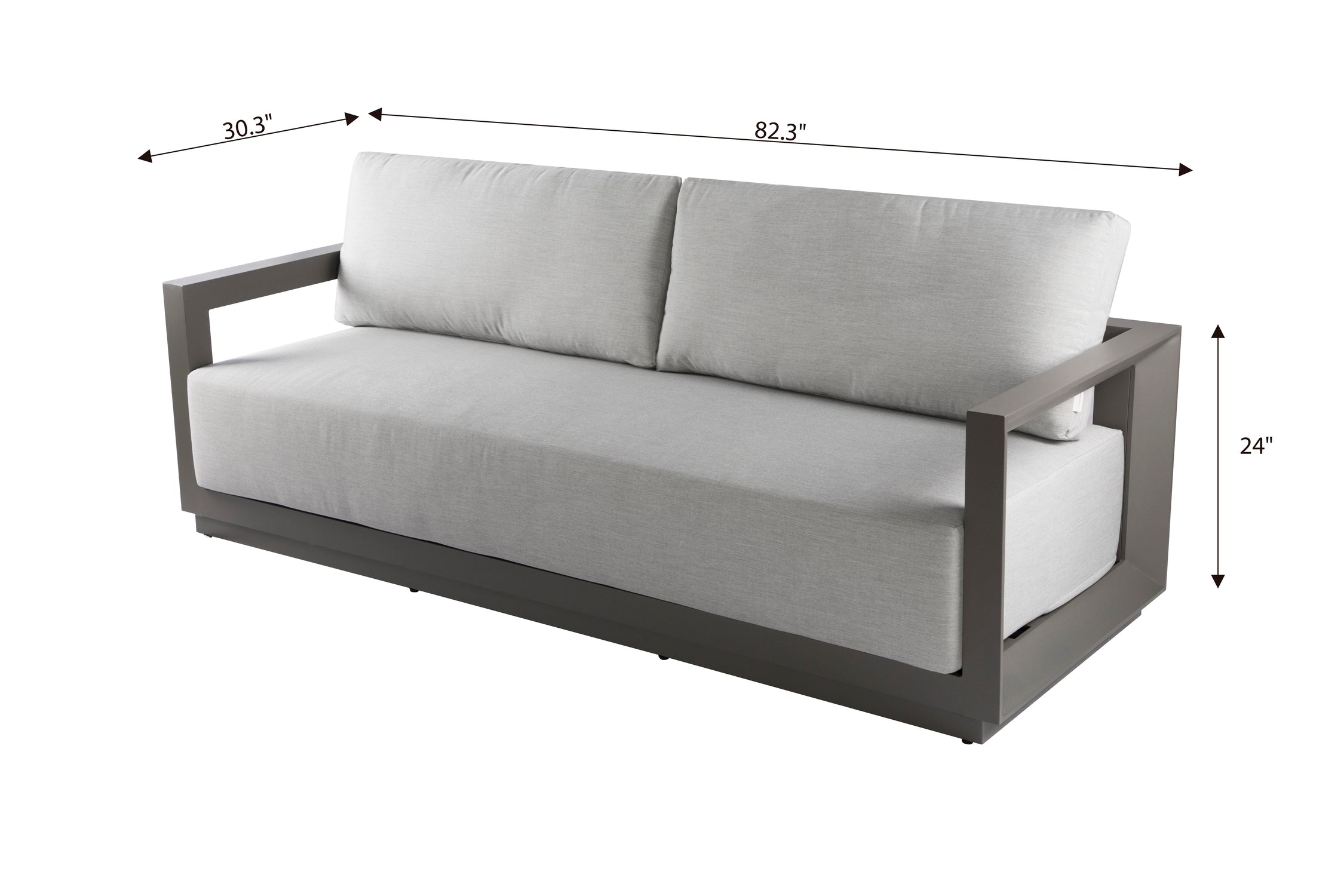 Newport Outdoor Aluminum 3-Seat Sofa with Sunbrella® Cushions (OS-2505T)