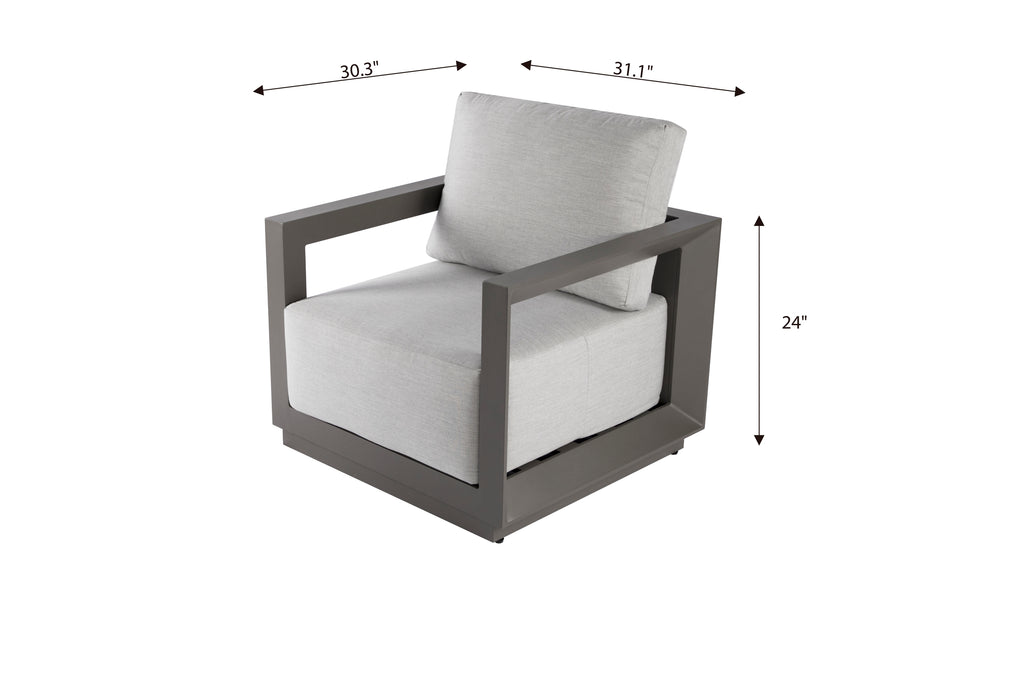 Newport Outdoor Aluminum Lounge Chair with Sunbrella® Cushions (OS-2505S)