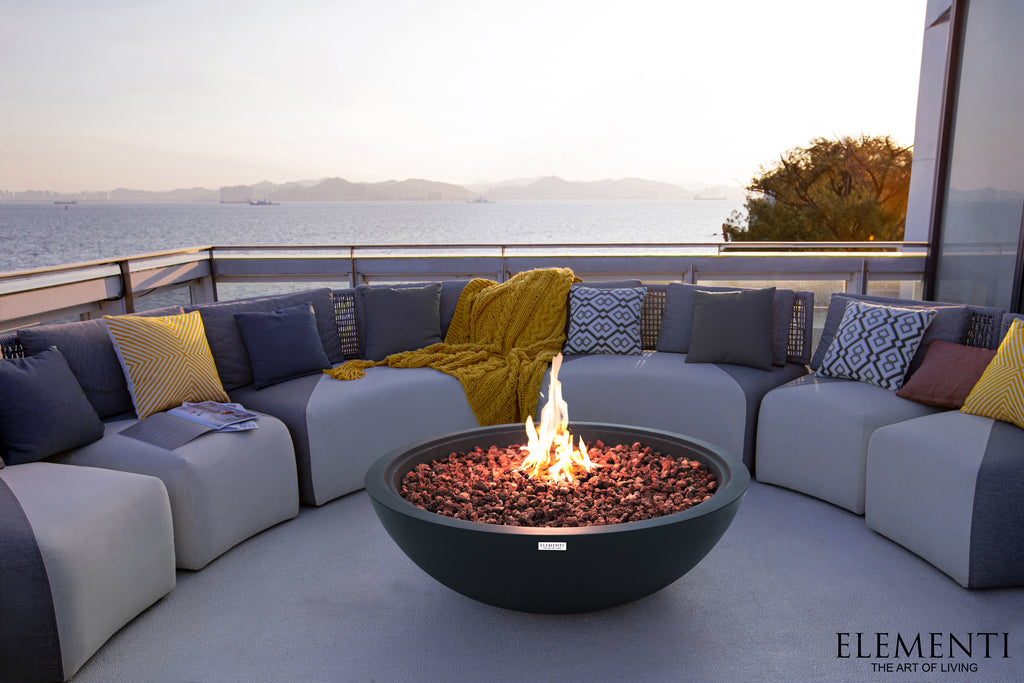 +Rose Bowl 48" Dark Grey Concrete Fire Pit (OFG420DG)