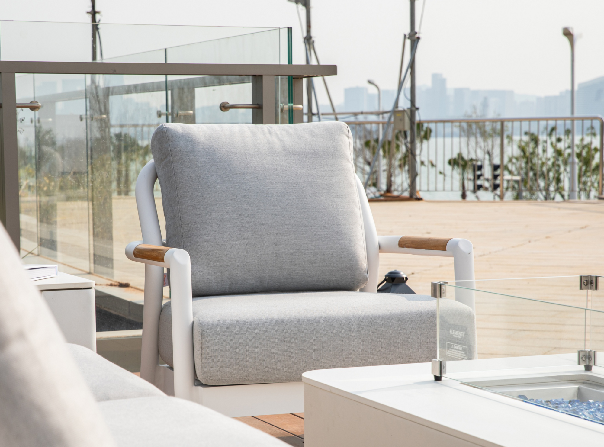 Santorini Outdoor Aluminum Lounge Chair with Sunbrella® Cushions (OS-2501S)