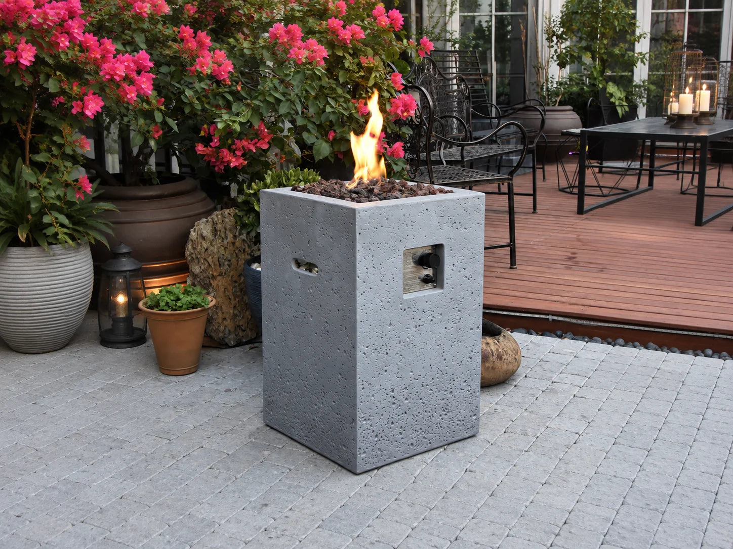 Boyle 28" Propane Concrete Column Fire Pit (OFG603-LP)