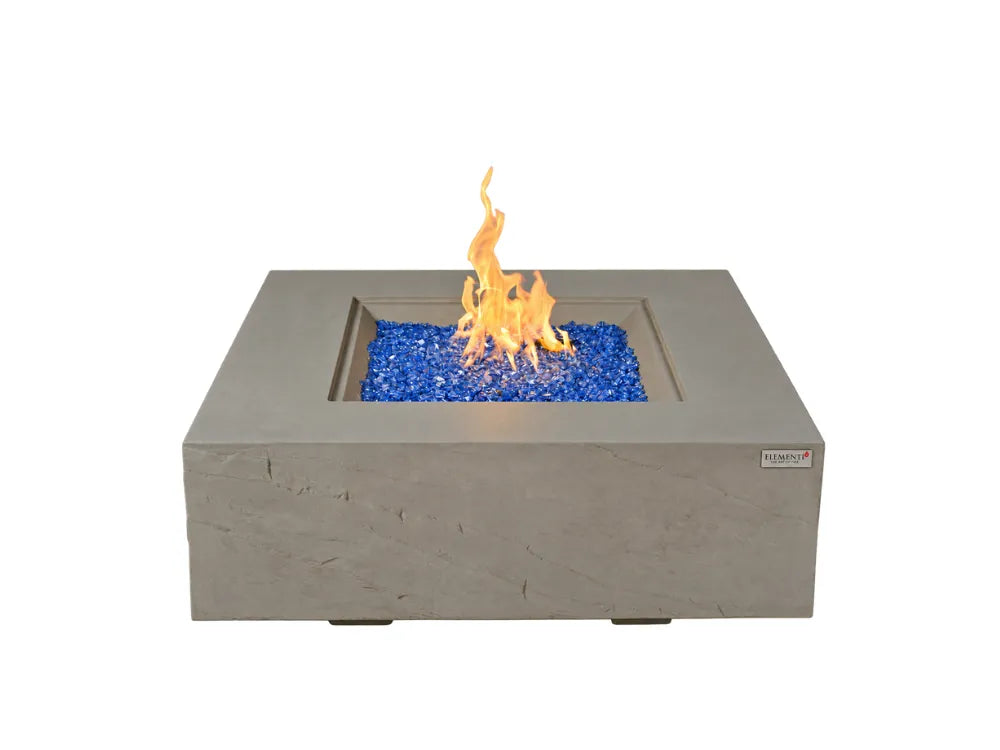Roraima & Capertree 40" Outdoor Sandstone Fire Pit 60,000 BTU - Includes Fire Glass, Lid & PVC Cover(OFG411)
