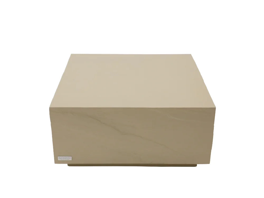 Colorado 34 inches Yellow Concrete Coffee Table, shown from a three-quarters perspective on a solid white background.