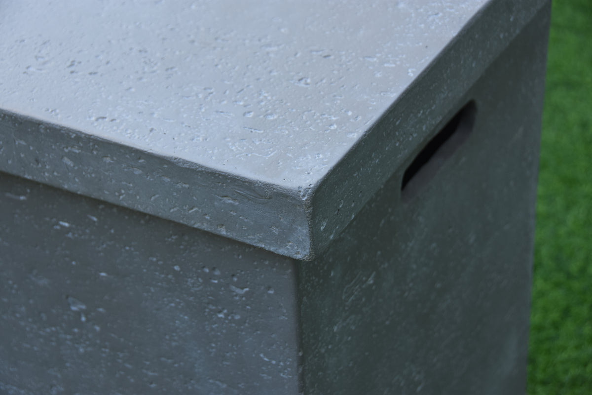Close-up of Dark Gray Concrete Propane Tank Cover for Manhattan/Metropolis/Hampton Fire Table