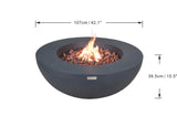 Lunar Bowl 42" Dark Grey Concrete Fire Table (OFG101DG)