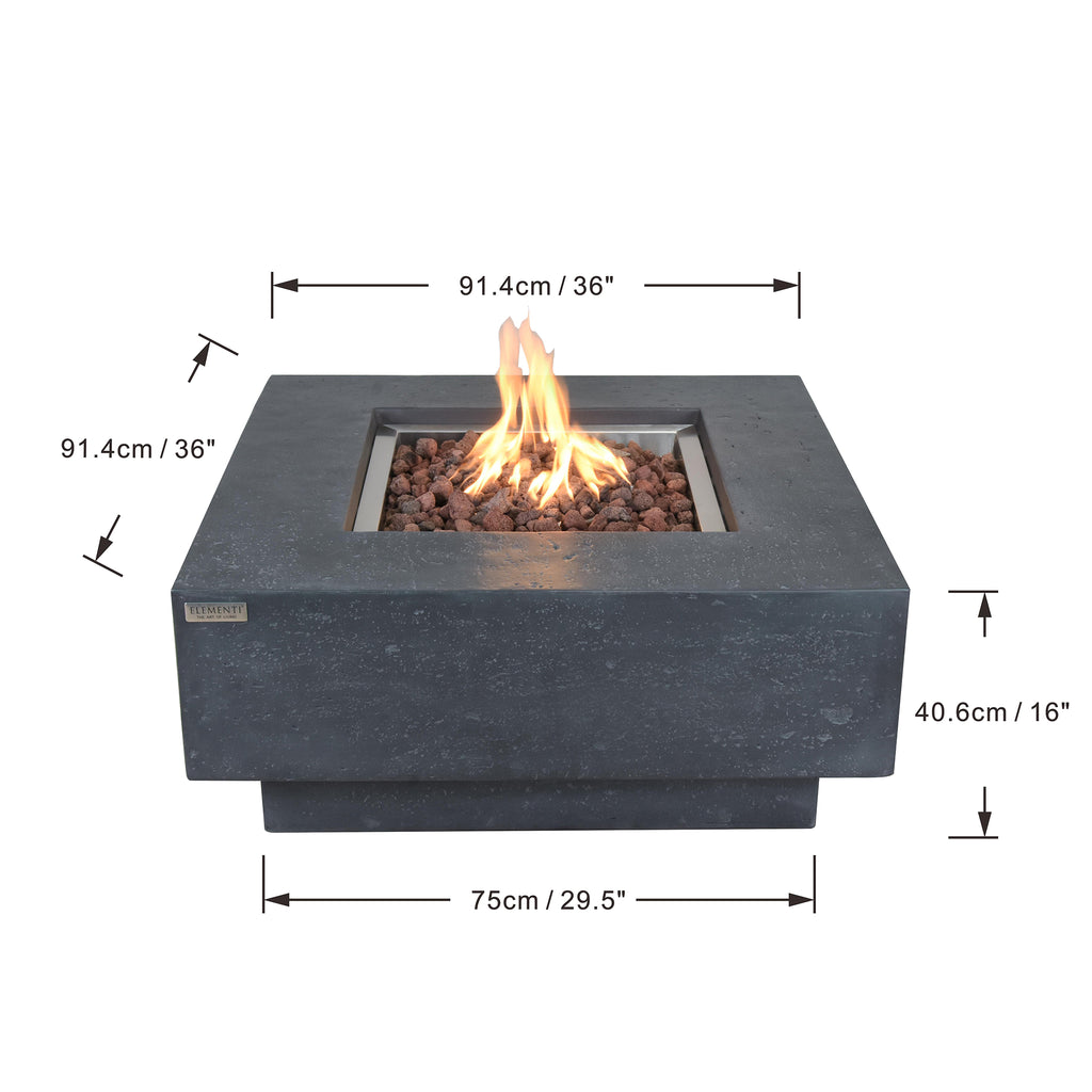 Manhattan 36" Dark Grey Concrete Fire Table (OFG103DG)