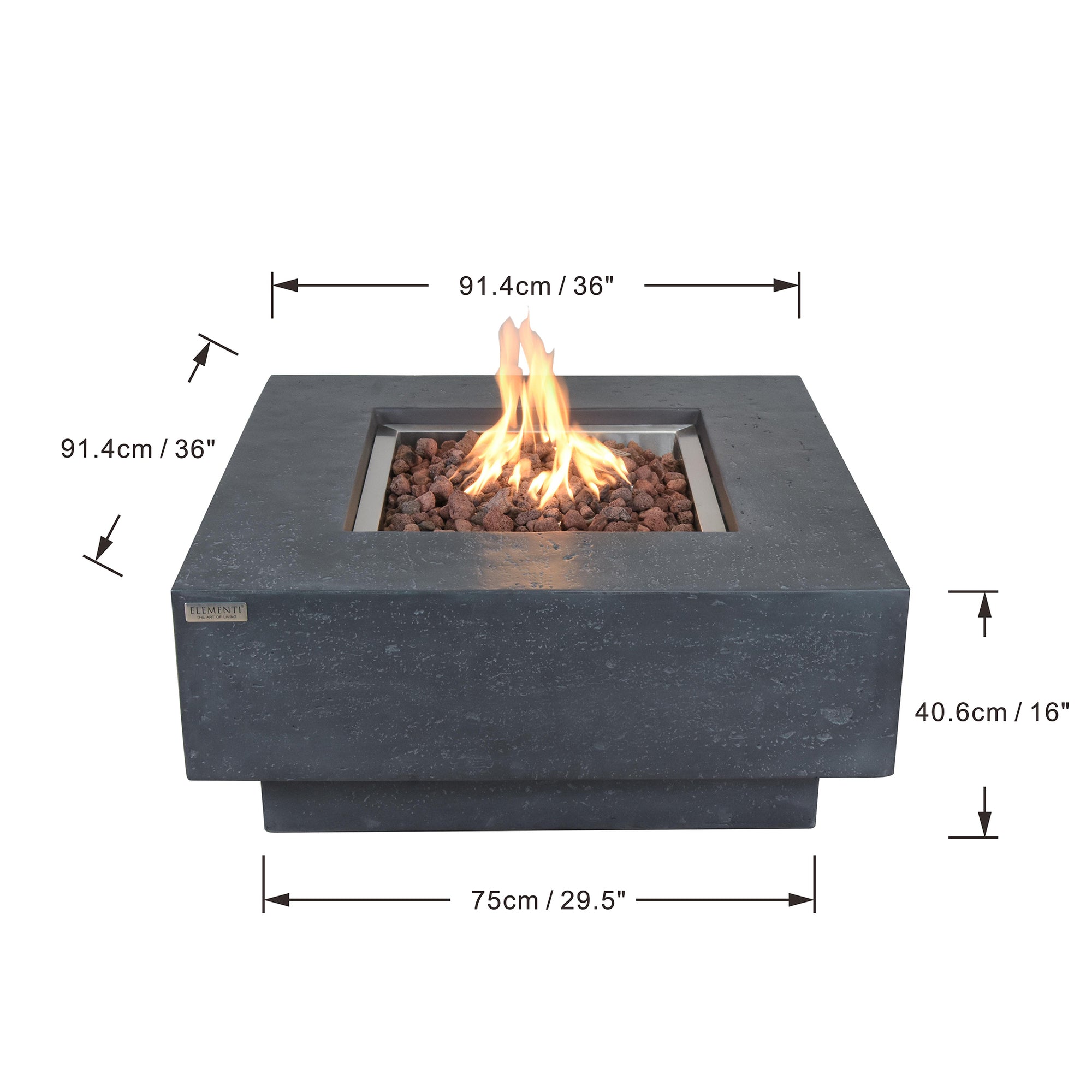Manhattan 36" Dark Grey Concrete Fire Table (OFG103DG)