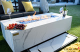 +Carrara 60" Marble Porcelain Fire Table (OFP121BW)