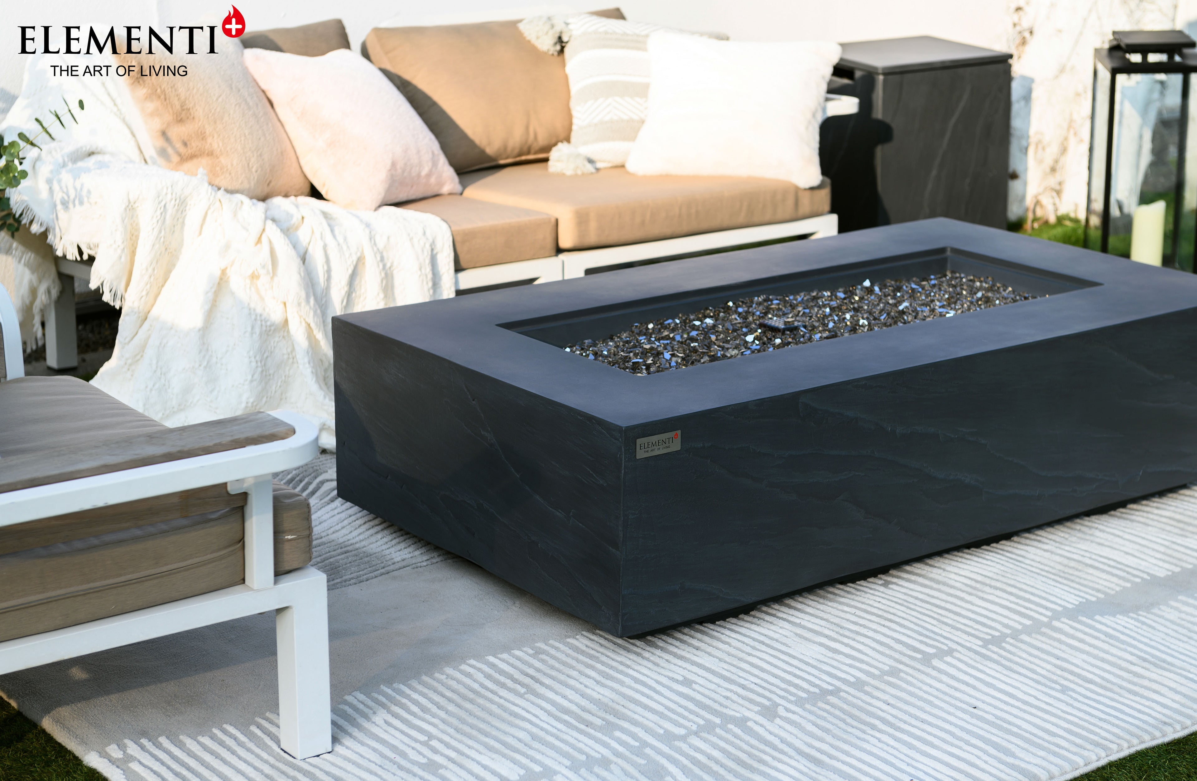 Cape Town 56" Sandstone Fire Table (OFG410SL)