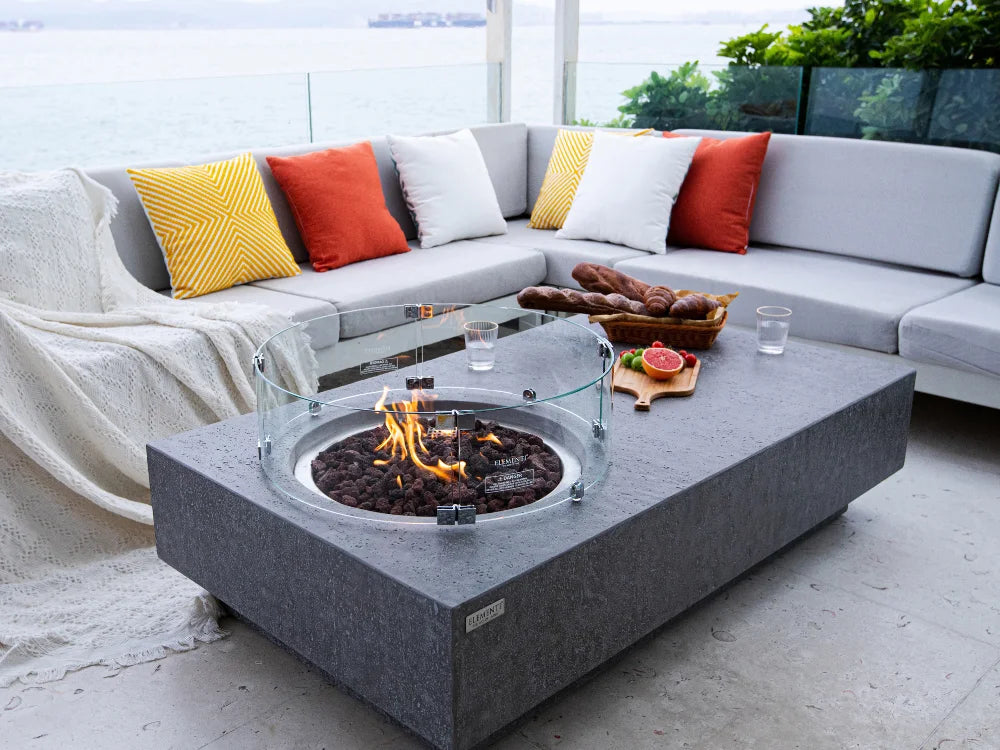 Metropolis 56" Light Gray Concrete Fire Table (OFG104LG)