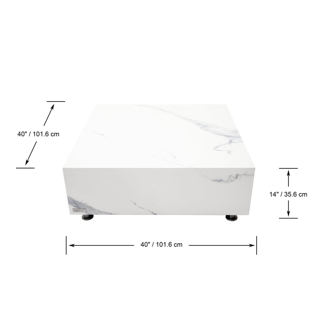 +Bianco Marble Porcelain Coffee Table (FCP-BW)