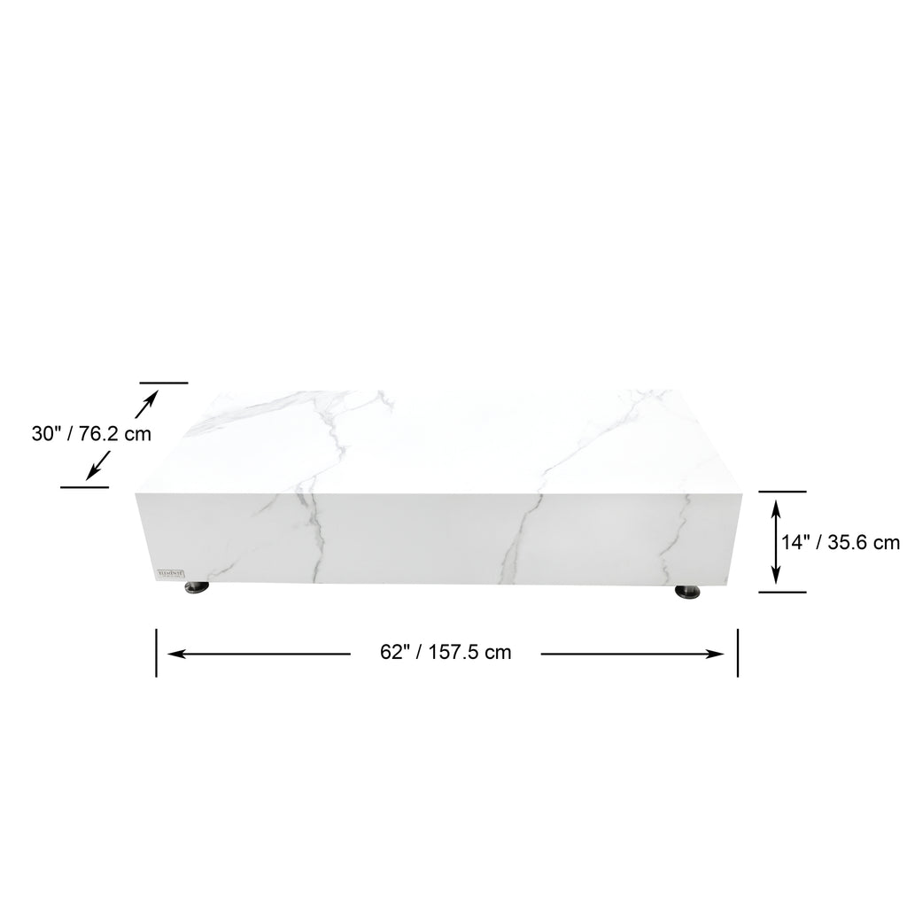 +Bianco Marble Porcelain Coffee Table (FCP-BW)
