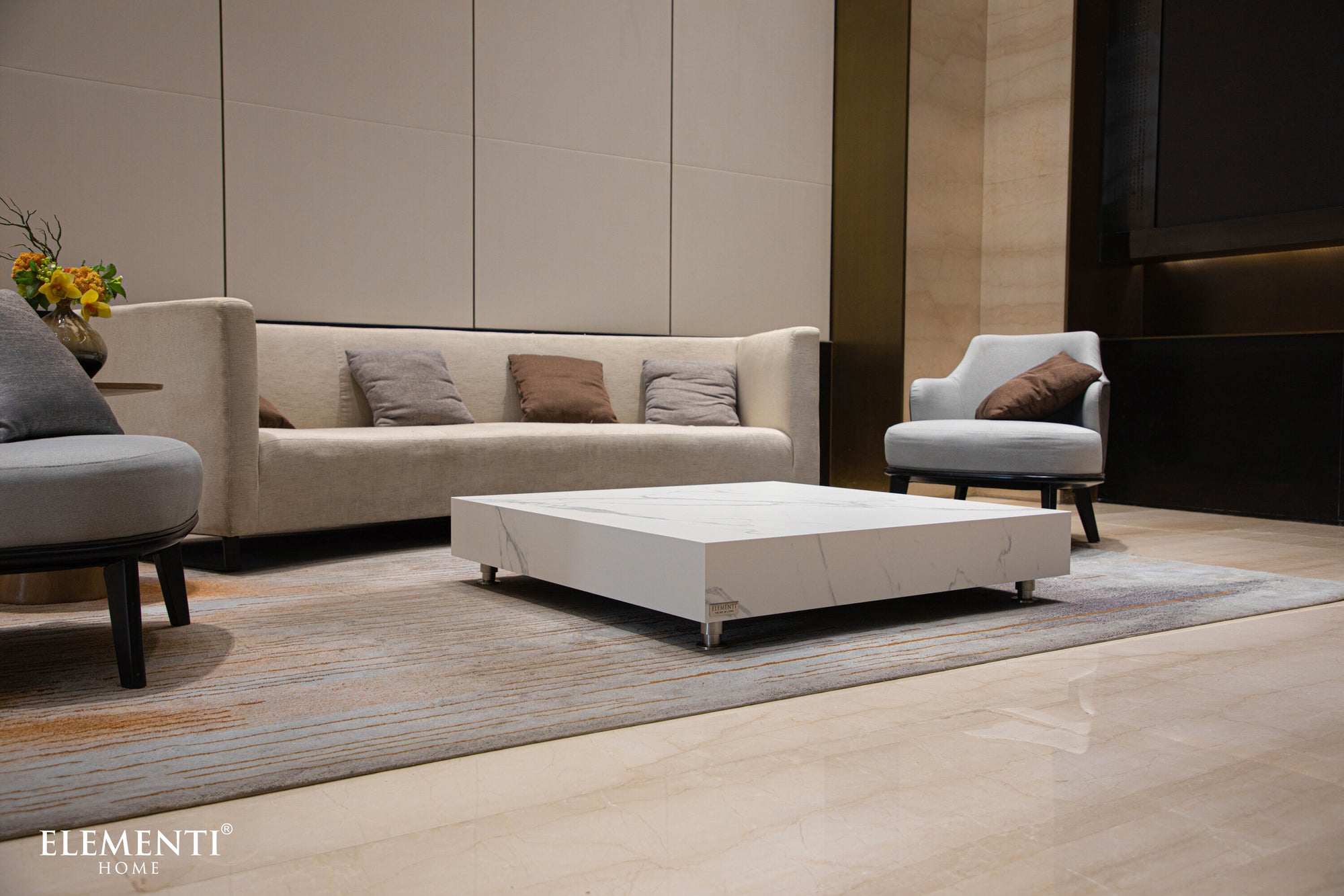 +Bianco Marble Porcelain Coffee Table (FCP-BW)