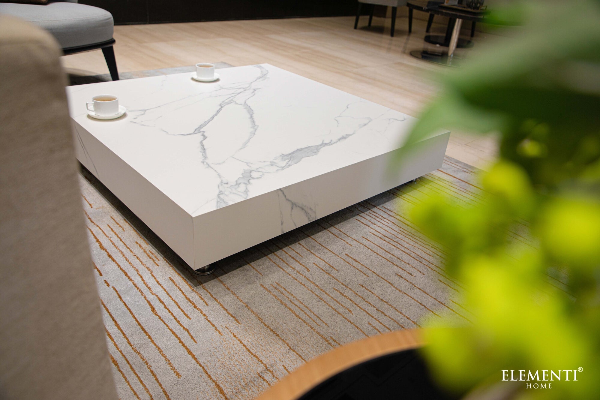 +Bianco Marble Porcelain Coffee Table (FCP-BW)