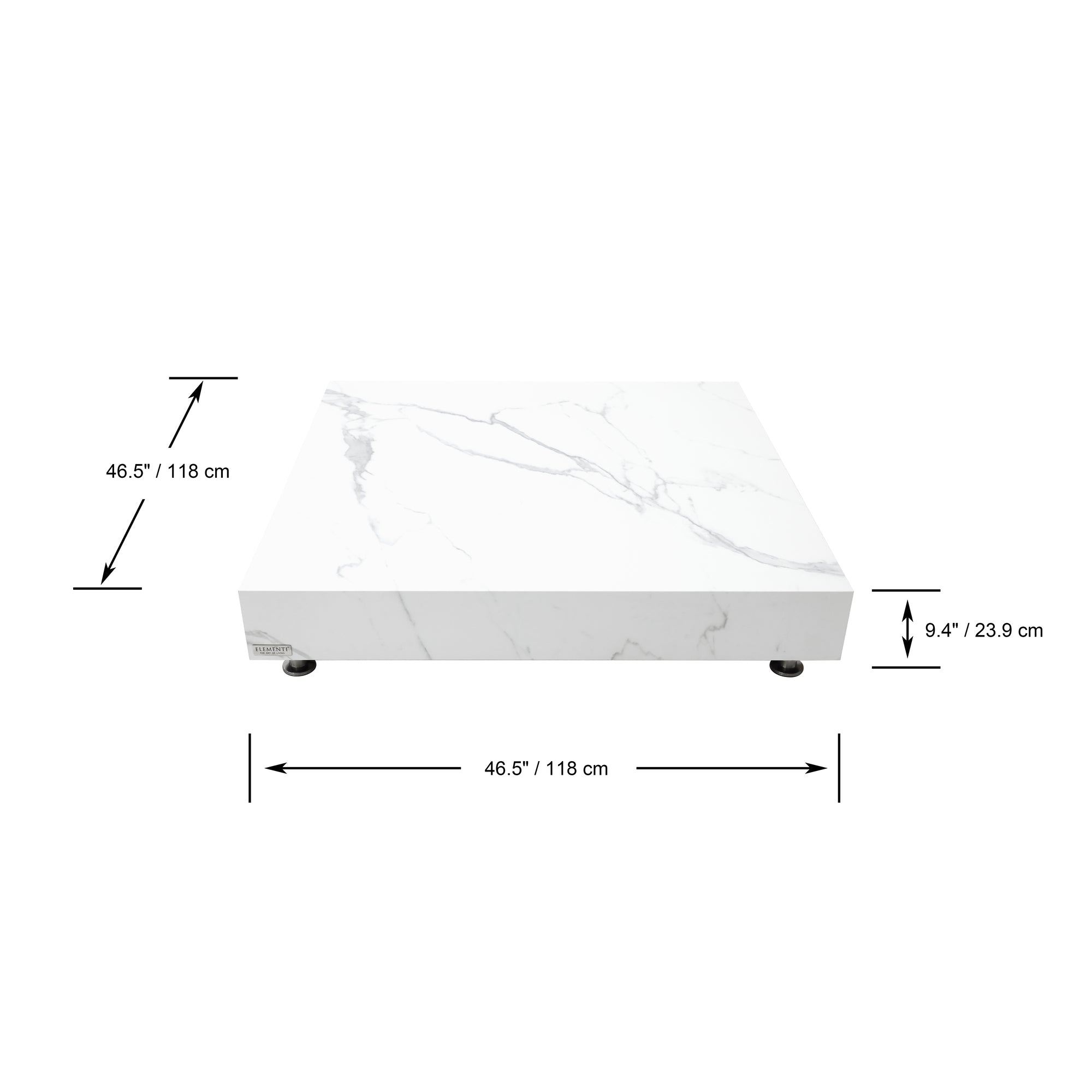 +Bianco Marble Porcelain Coffee Table (FCP-BW)