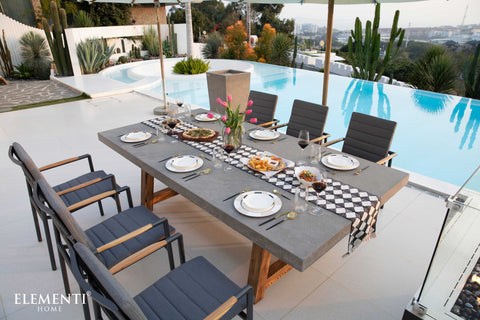 Seine 95" Concrete Dining Table w/ Manchurian Ash Legs (FDM01-SG)