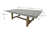 Seine 95" Concrete Dining Table w/ Manchurian Ash Legs (FDM01-SG)