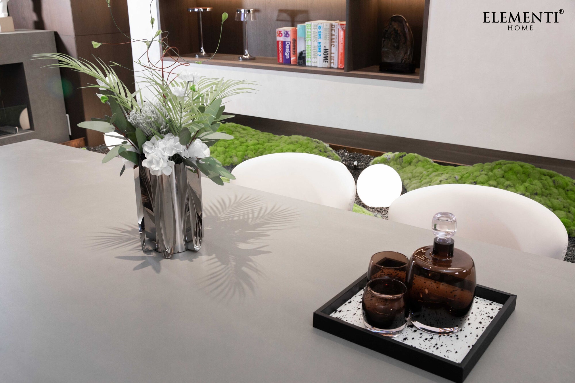 Malaga Concrete Dining Table w/ Manchurian Ash Legs (FDM-SG)