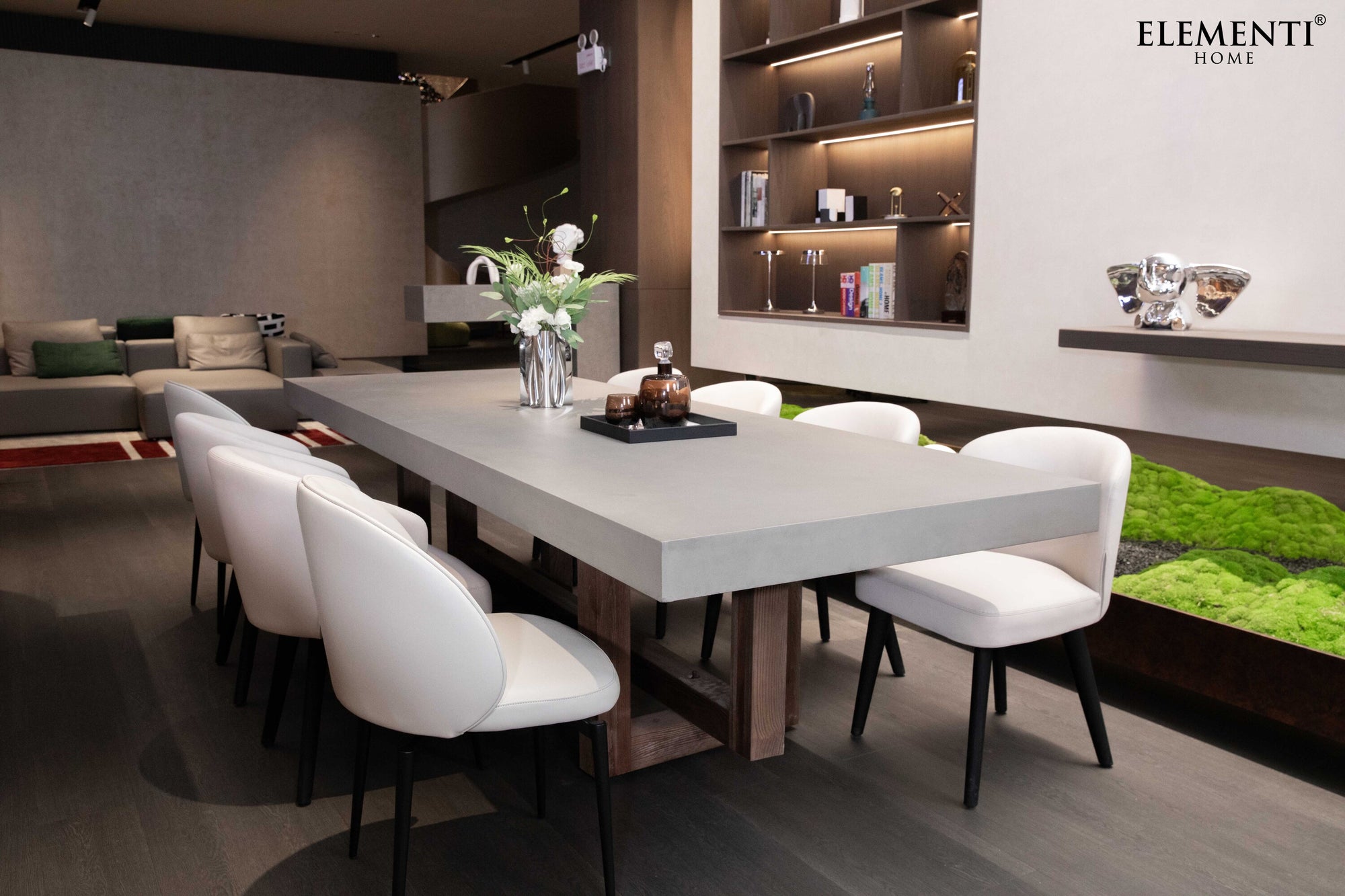 Malaga Concrete Dining Table w/ Manchurian Ash Legs (FDM-SG)