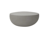 Ikaria Modern Dark Gray Round Concrete Coffee Table, shown against a plain white background.