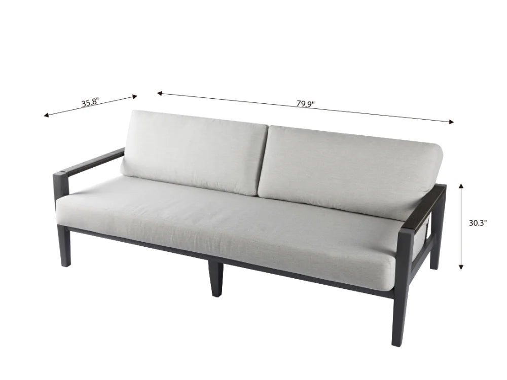 Laguna Outdoor Aluminum 3-Seat Sofa with Sunbrella® Cushions (OS2506T)