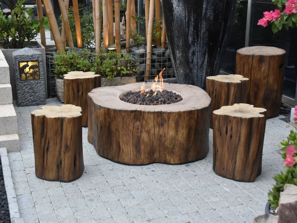 Manchester 42" Redwood Concrete Fire Table (OFG145RW)