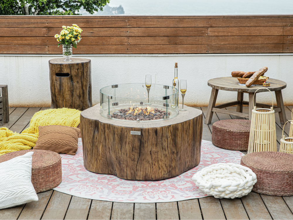 Manchester 42" Redwood Concrete Fire Table (OFG145RW)