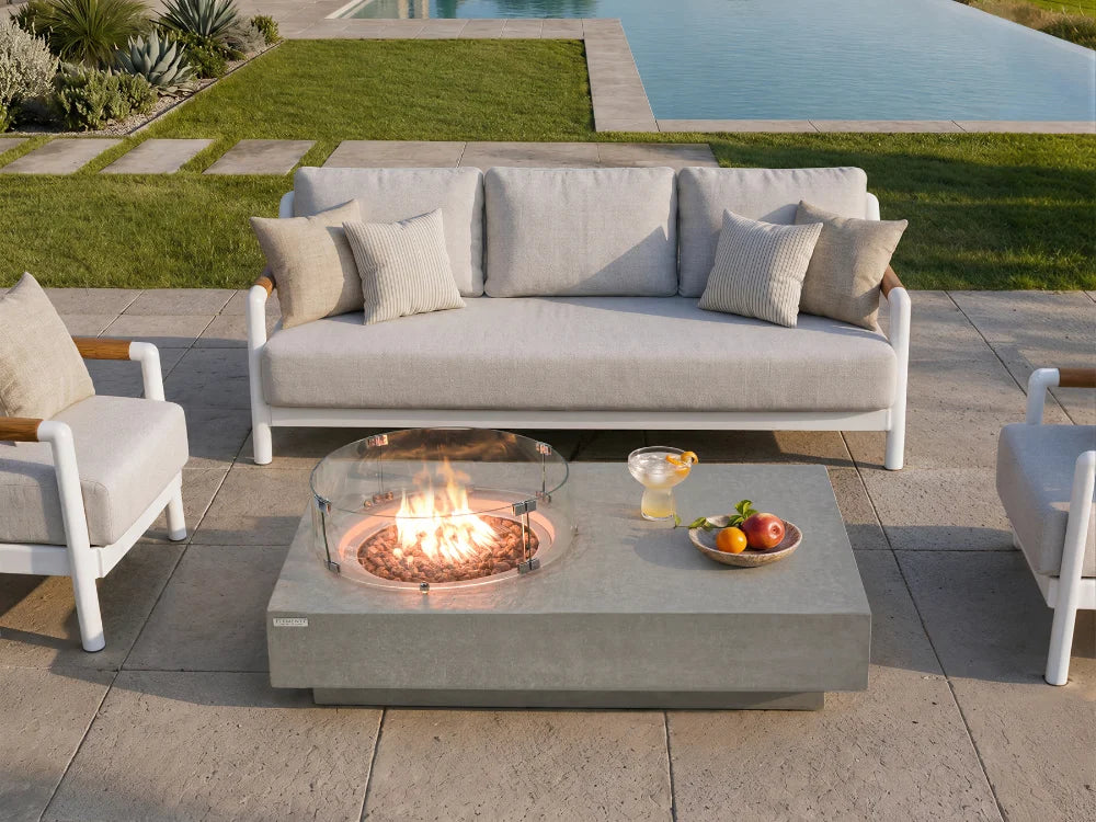 Metropolis 56" Light Gray Concrete Fire Table (OFG104LG)