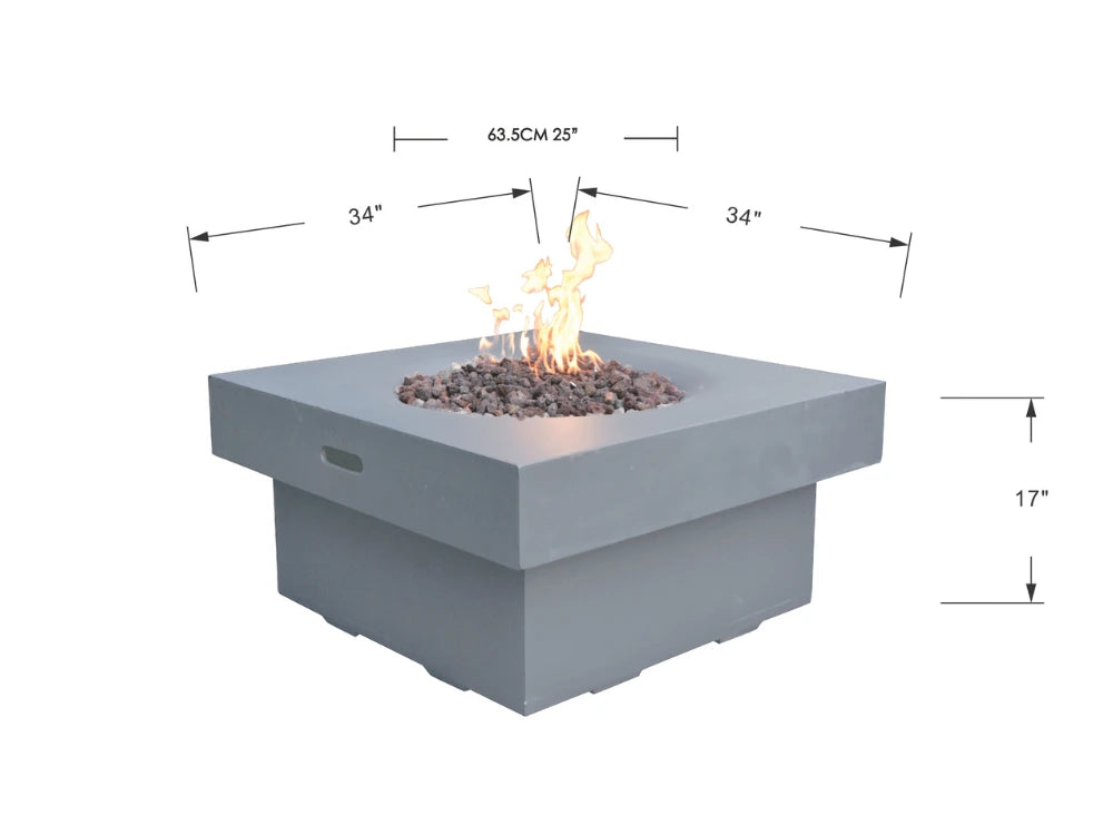 Modeno Branford 34" Light Gray Concrete Outdoor Fire Table (OFG141LG)
