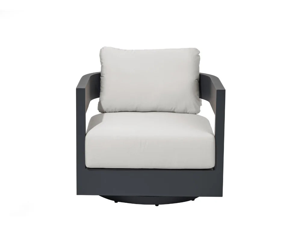 Monaco Powder-Coated Aluminum Patio Swivel Chair - Canvas Canvas Chair with Sunbrella® Cushions(OS2601W-CC)