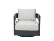 Monaco Powder-Coated Aluminum Patio Swivel Chair - Canvas Canvas Chair with Sunbrella® Cushions(OS2601W-CC)