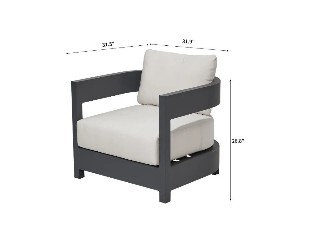 Monaco Powder-Coated Aluminum Patio Lounge Chair with Sunbrella® Cushions(OS2601S-CC)