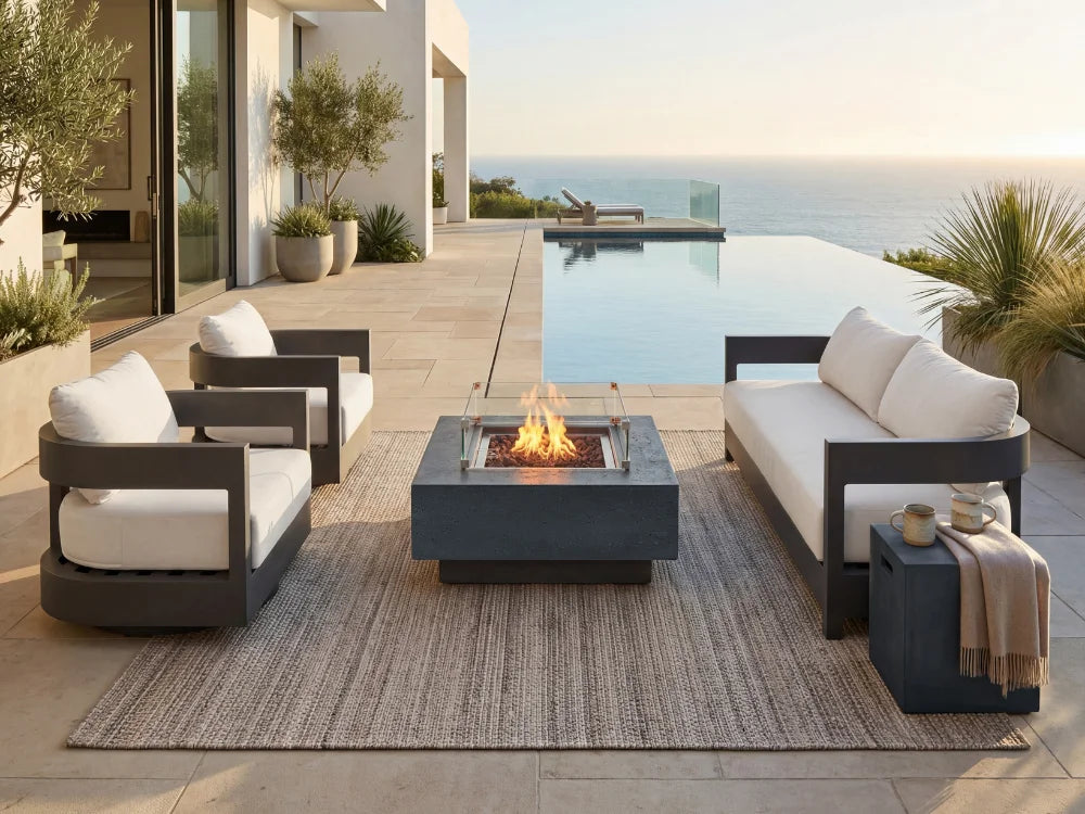 Monaco 80" Powder-Coated Aluminum Patio Sofa with Sunbrella® Cushions(OS2601T-CC)