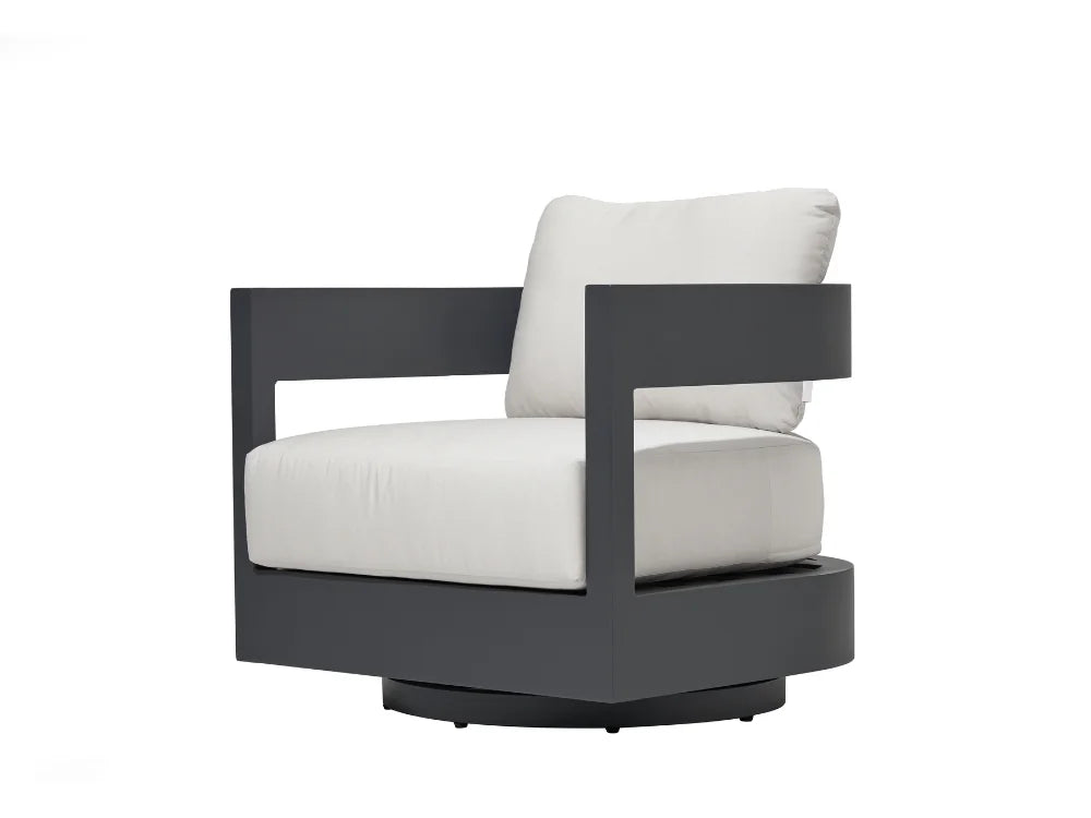 Monaco Powder-Coated Aluminum Patio Swivel Chair - Canvas Canvas Chair with Sunbrella® Cushions(OS2601W-CC)