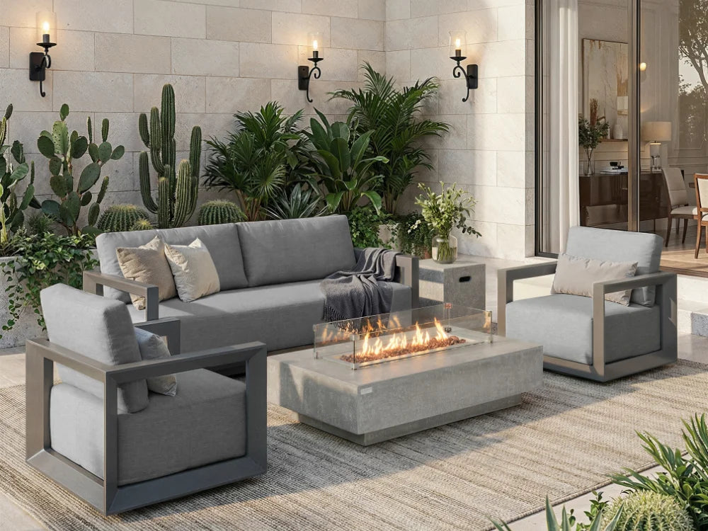 Newport Powder-Coated Aluminum 3-Seat Sofa with Sunbrella® Cushions(OS2505T-CS)