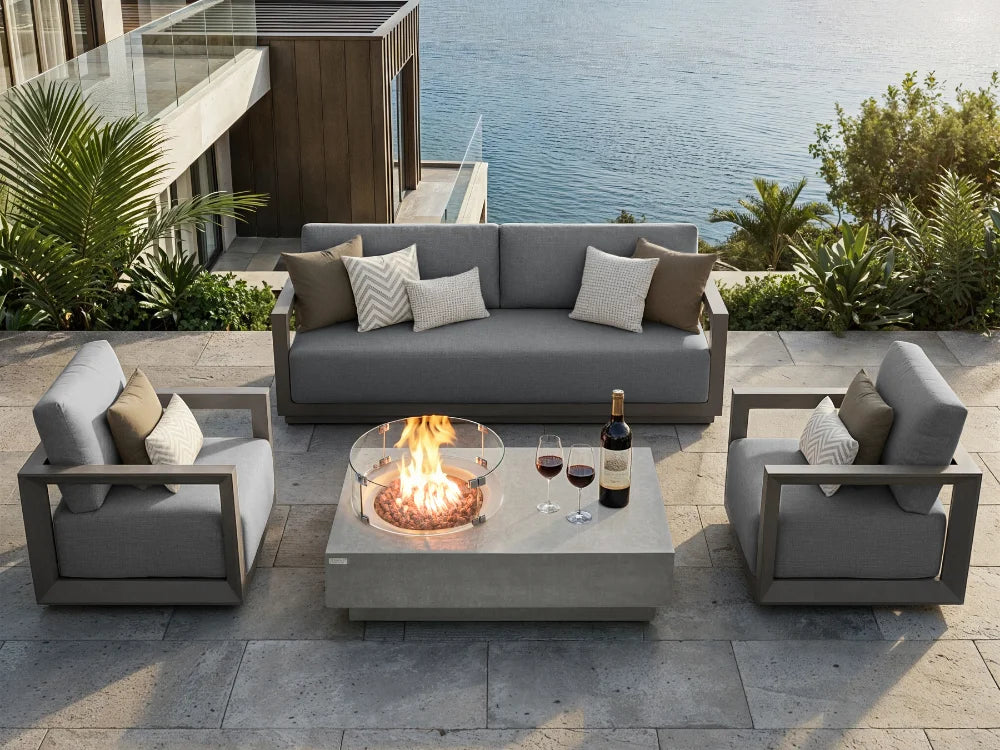 Newport Powder-Coated Aluminum 3-Seat Sofa with Sunbrella® Cushions(OS2505T-CS)