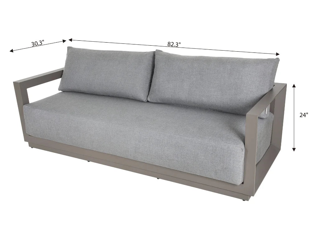Newport Powder-Coated Aluminum 3-Seat Sofa with Sunbrella® Cushions(OS2505T-CS)