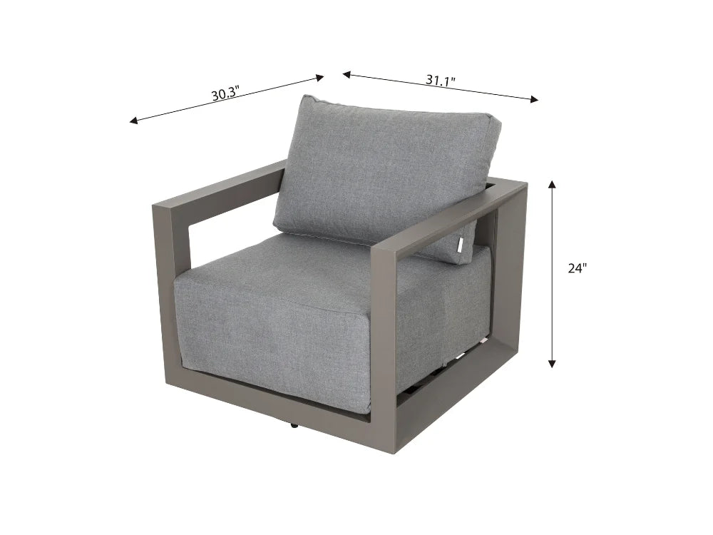 Newport Outdoor Powder-Coated Aluminum Lounge Chair with Sunbrella® Cushions(OS2505S-CS)