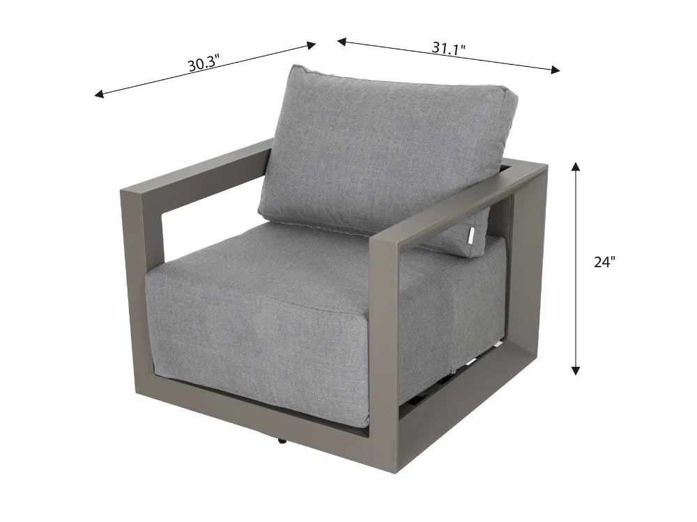 Newport Powder-Coated Aluminum Swivel Chair with Sunbrella® Cushions(OS2505W-CS)