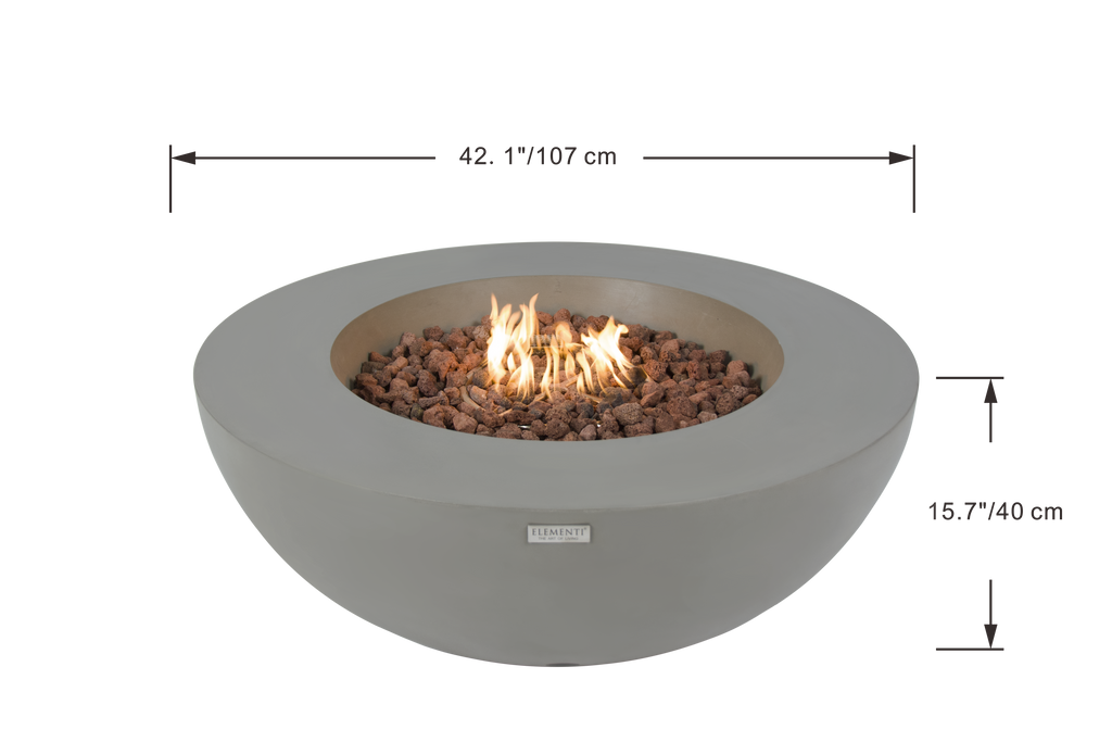 Lunar Bowl 42" Light Grey Concrete Fire Table (OFG101LG)