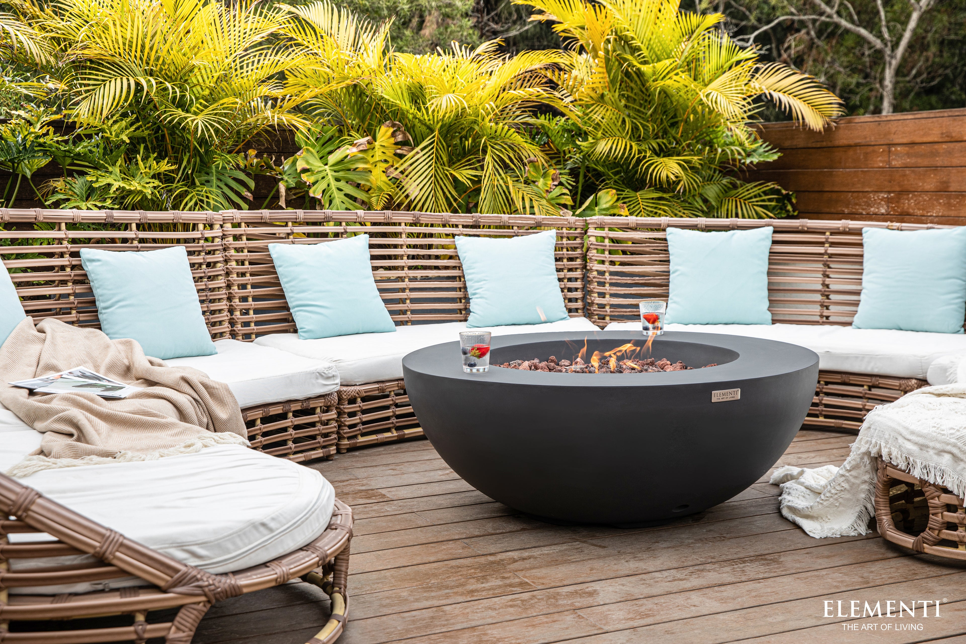 Lunar Bowl 42" Dark Grey Concrete Fire Table (OFG101DG)