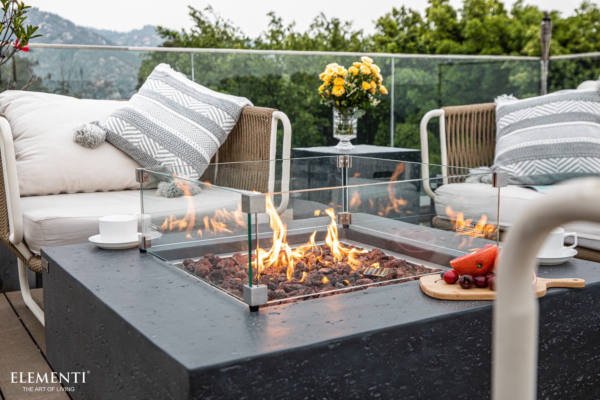 Manhattan 36" Dark Grey Concrete Fire Table (OFG103DG)