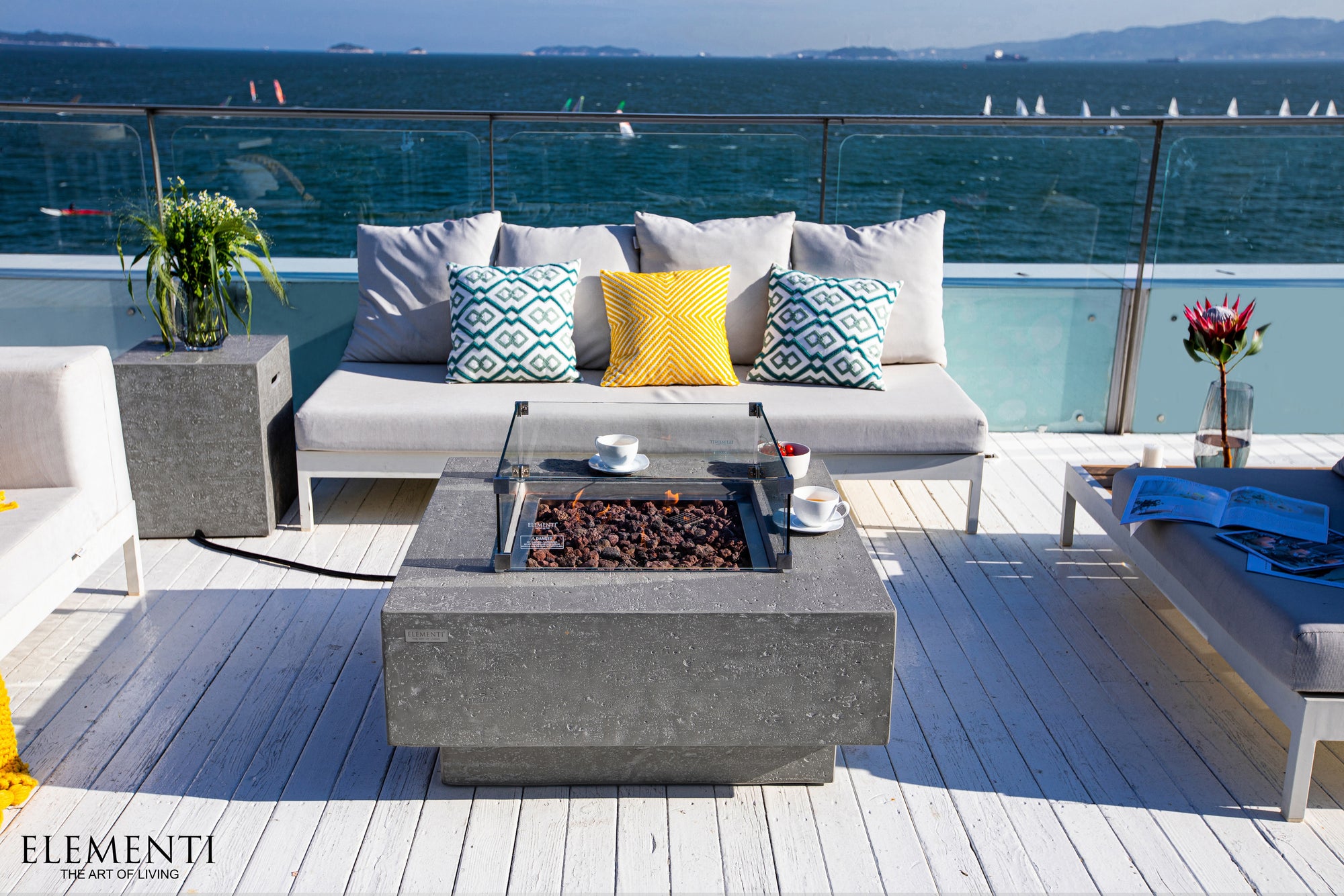 Manhattan 36" Light Grey Concrete Fire Table (OFG103LG)
