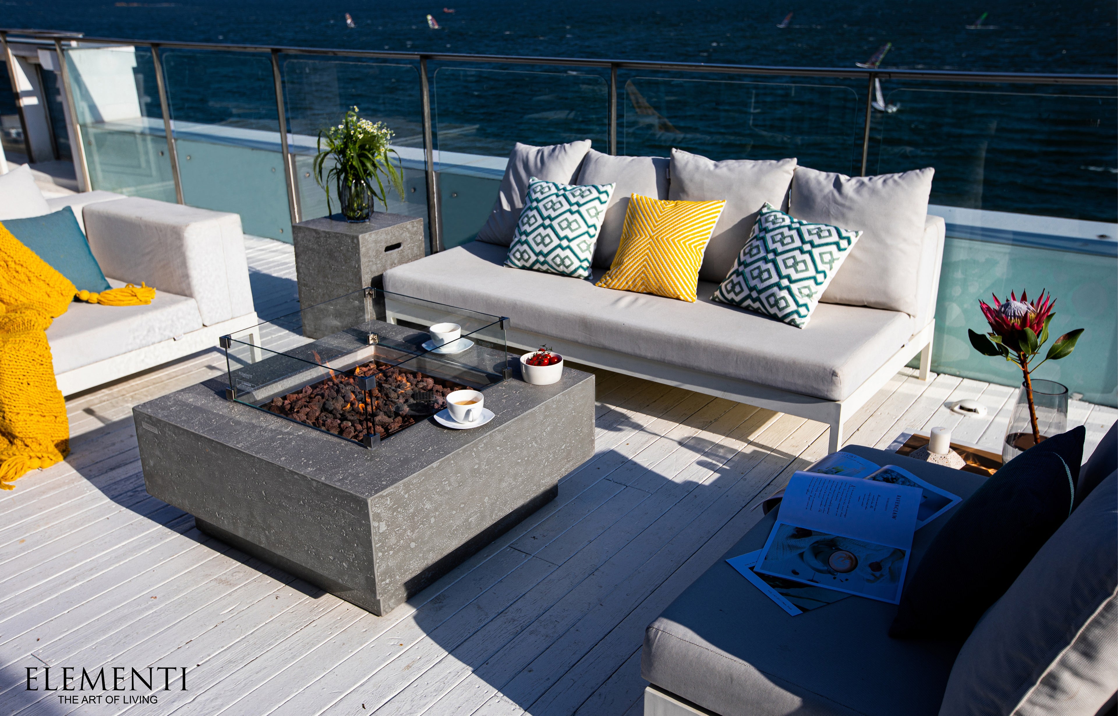 Manhattan 36" Light Grey Concrete Fire Table (OFG103LG)