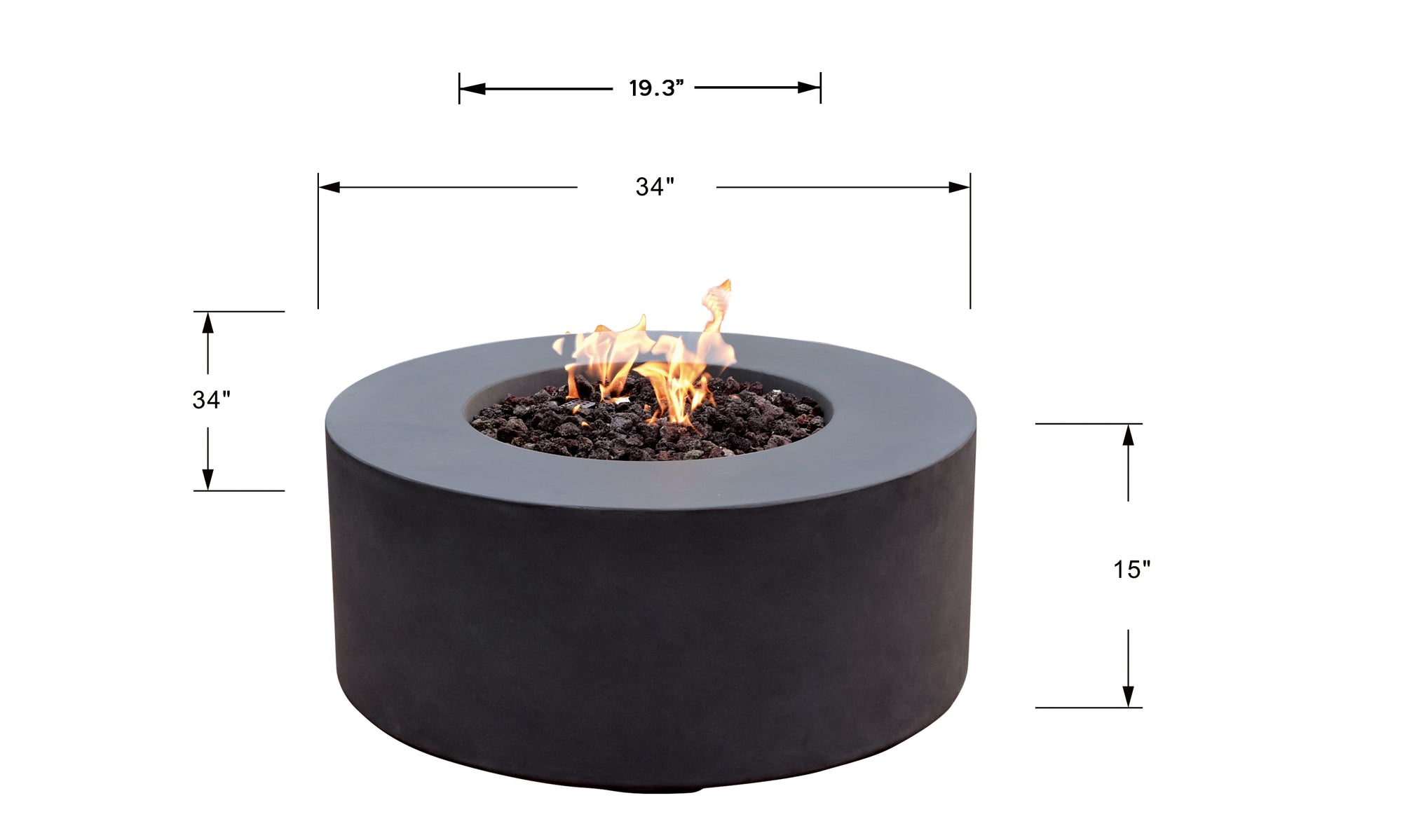 Modeno Venice 34" Concrete Fire Table (OFG113)